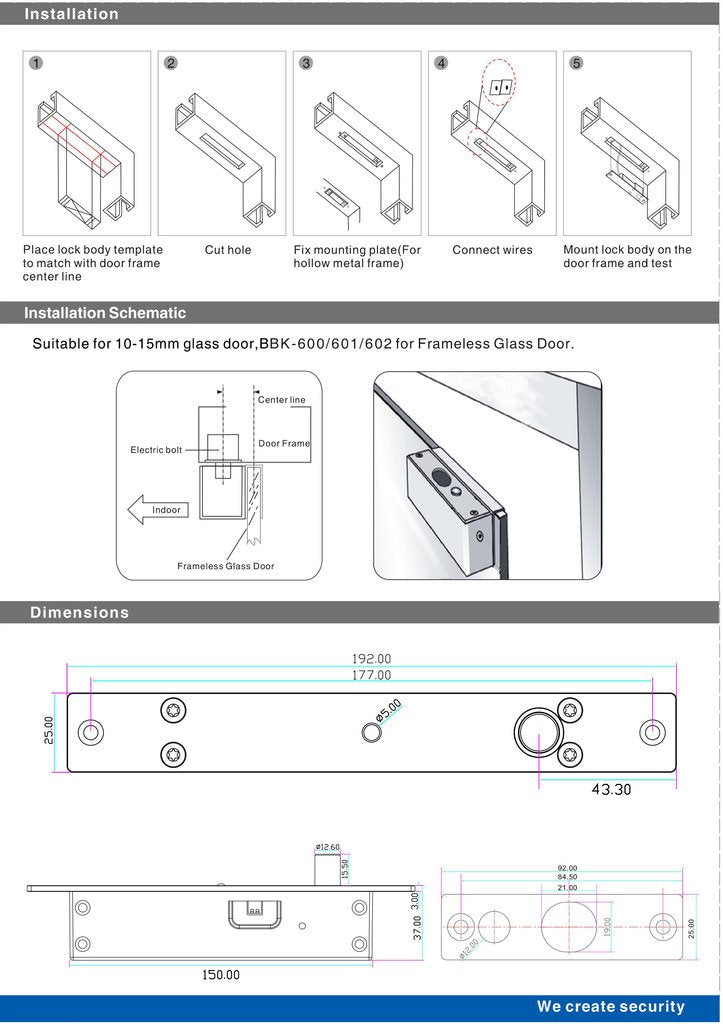 UHPPOTE Fail Safe Sturdiness Electric Bolt Lock NC Mode 1000kg/2204lb