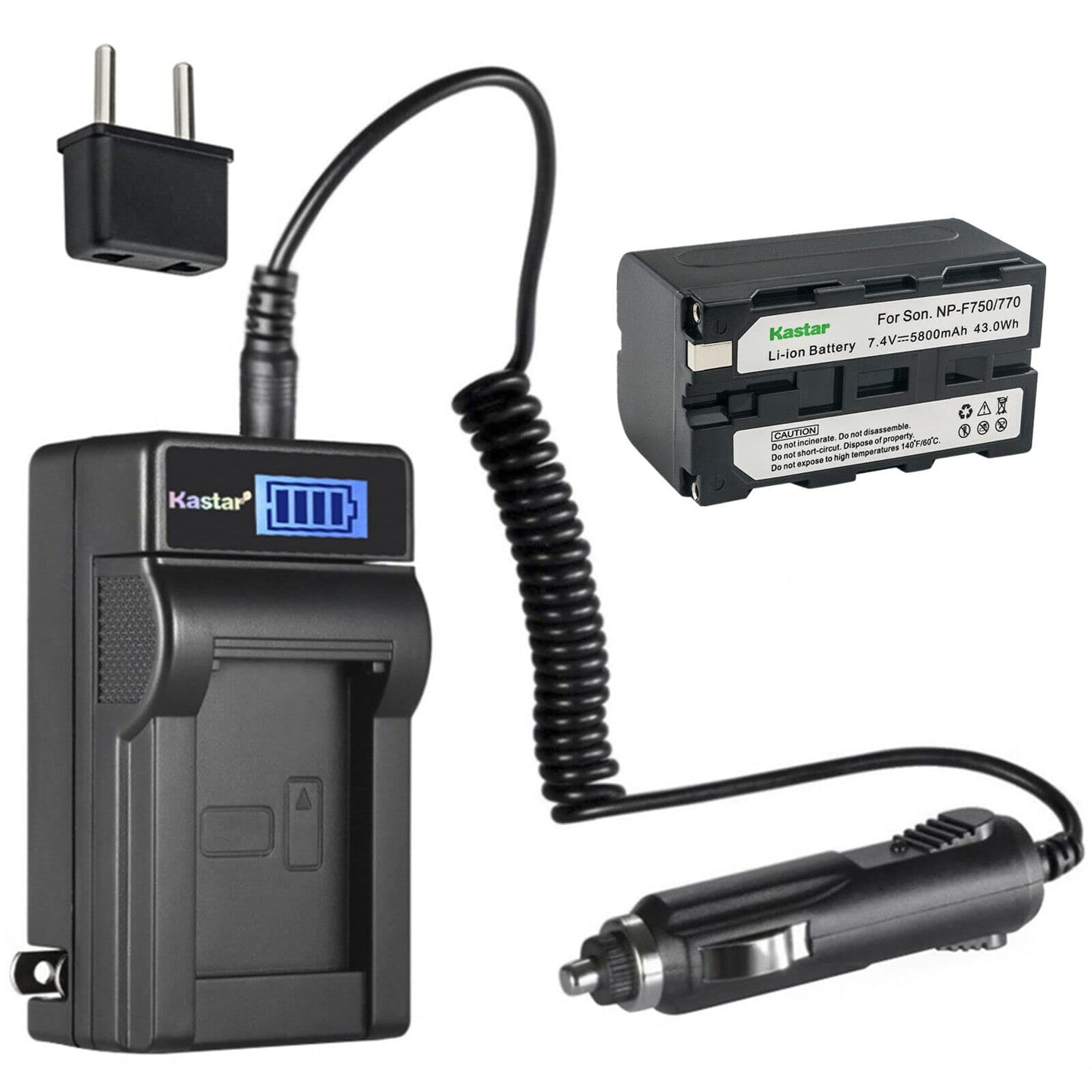Kastar 1-Pack NP-F770 Battery and LCD AC Charger Compatible with Z Cam E2 Professional 4k Cinematic Camera, Atomos Shogun Flame, Atomos Shogun