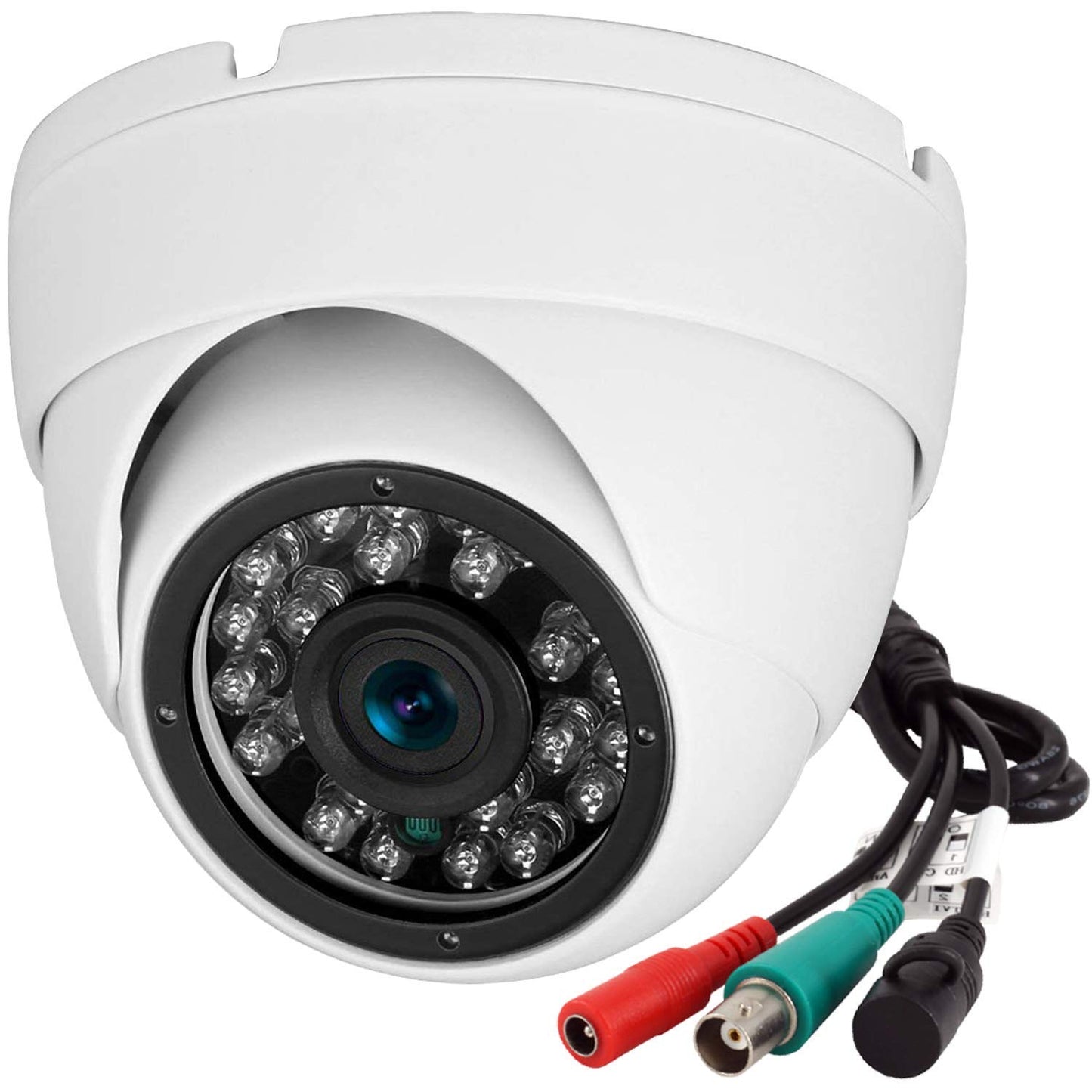 Analog CCTV Camera HD 1080P 4-in-1 (TVI/AHD/CVI/960H Analog) Security Dome Camera Outdoor Metal Housing, 24 IR-LEDs True Day & Night Monitoring 3.6mm