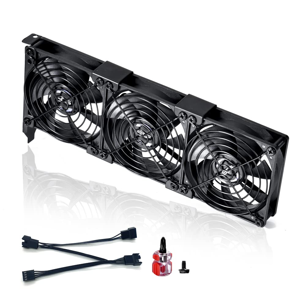 SCCCF Graphics Card Cooler with Dual 90mm & 92mm PWM Fans - PCI Slot Mountable VGA/GPU Cooling System, High Airflow Quiet Cooling