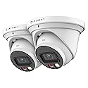 Amcrest 2-Pack AI Turret IP PoE Camera w/ 49ft Nightvision, Security IP Camera Outdoor, Built-in Microphone, Human & Vehicle Detection, Active