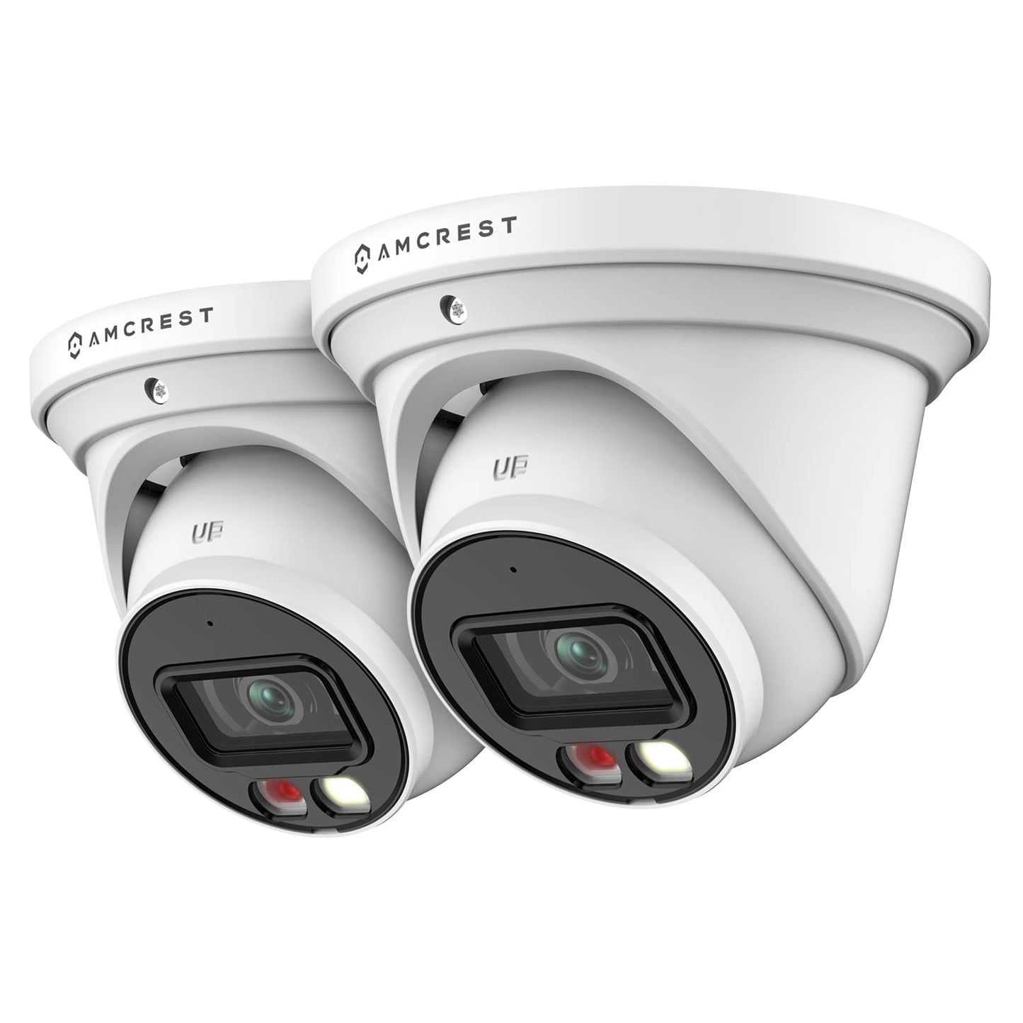 Amcrest 2-Pack AI Turret IP PoE Camera w/ 49ft Nightvision, Security IP Camera Outdoor, Built-in Microphone, Human & Vehicle Detection, Active