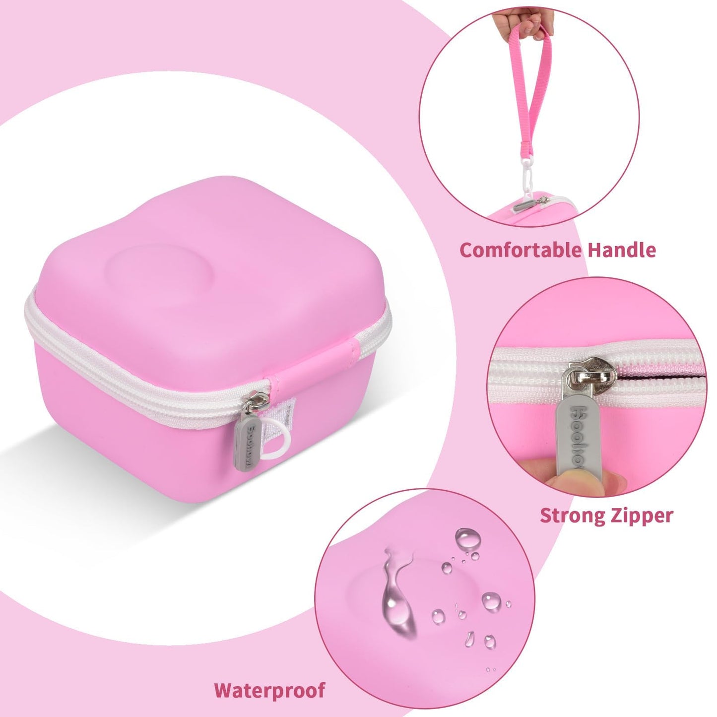 Boobowl Kids Instant Print Camera Case for Cimizi, for Masterbee, for Dylanto, for BOFIDAR, Portable Storage Bag with Shoulder Strap, Mesh Pocket