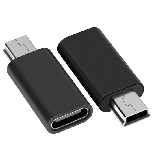 leizhan USB C to Mini USB Adapter, 2 Pack, USB-C Female to Mini USB 2.0 Male Adapter, Compatible with Laptops/Tablets, MP3 Players, Digital Cameras…