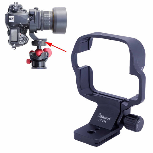 iShoot Lens Collar Support Bracket, CNC Tripod Mount Ring for Nikon PC-E Micro NIKKOR 85mm f/2.8D Tilt-Shift Lens, Built-in Arca-Swiss Type 46mm Quick