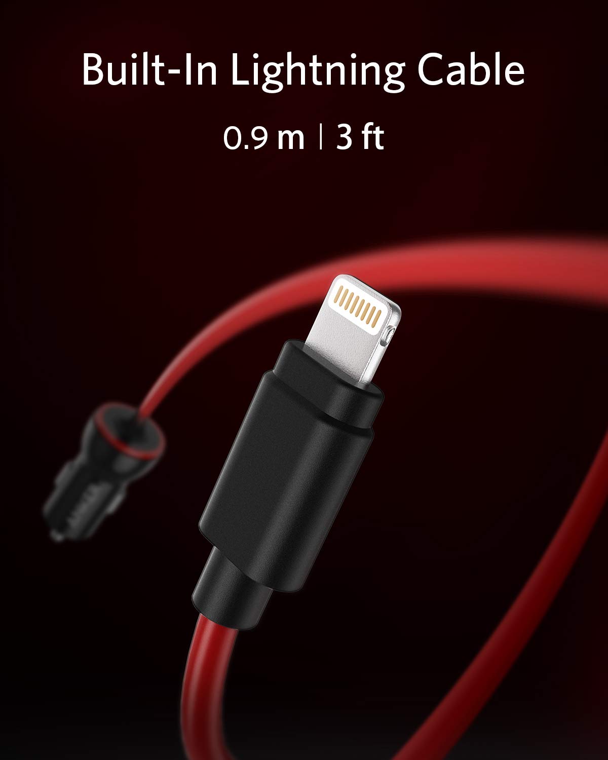 iPhone Car Charger, Anker 12W 5V Lightning [Mfi-Certified], PowerDrive Car Charger with 3ft Apple Certified Cable, for iPhone 14 13 12 11 Pro Max mini