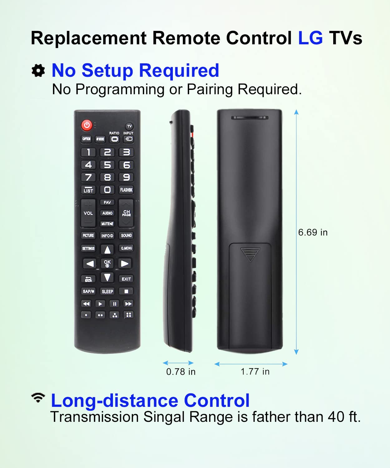JISOWA Replacement Remote Control Universal for All LG LCD OLED UHD Plasma TV AKB73975711 AKB73715608 AKB73975722 AKB74475433 AKB74475455 24LF452B