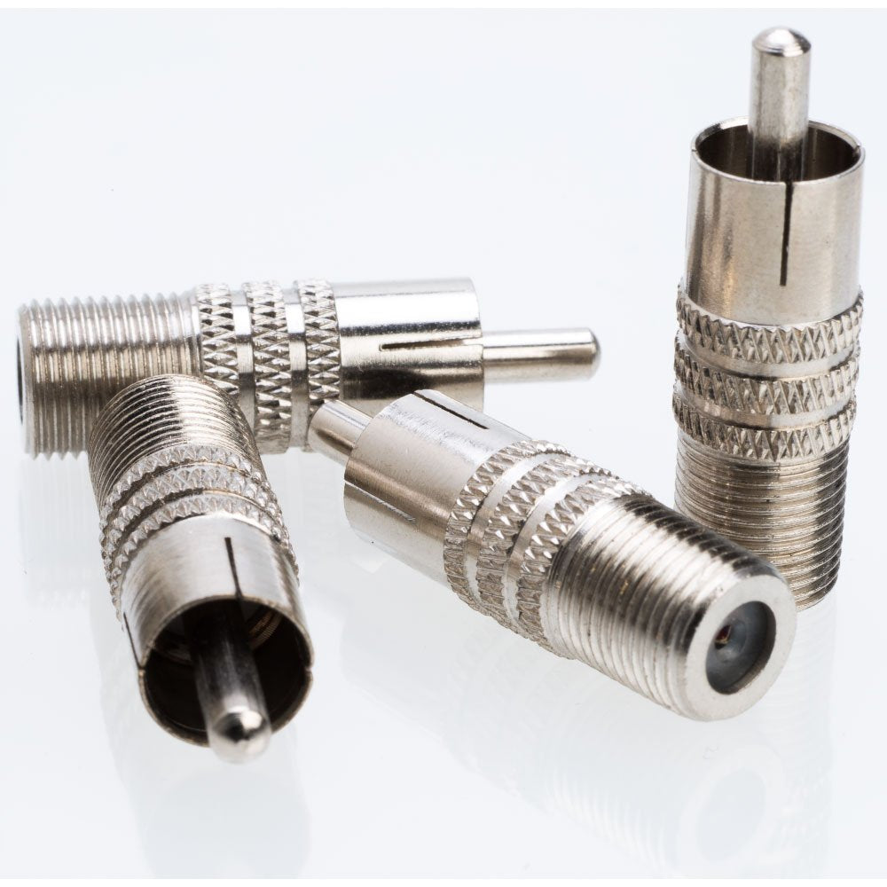 SATMAXIMUM RCA Male to F Female Coax Adapter, AV Coaxial Connector for Audio/Video Applications (20 Pack).