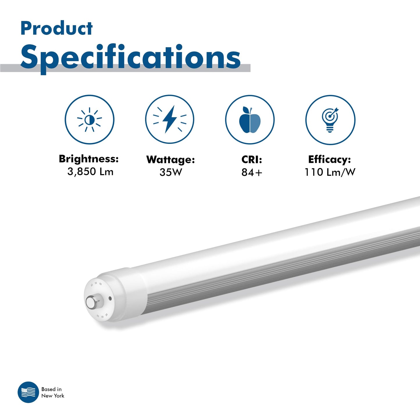 (2) 6 ft. T12 FA8 LED F72T12/WW, Type A Plug & Play, 3000K Soft White