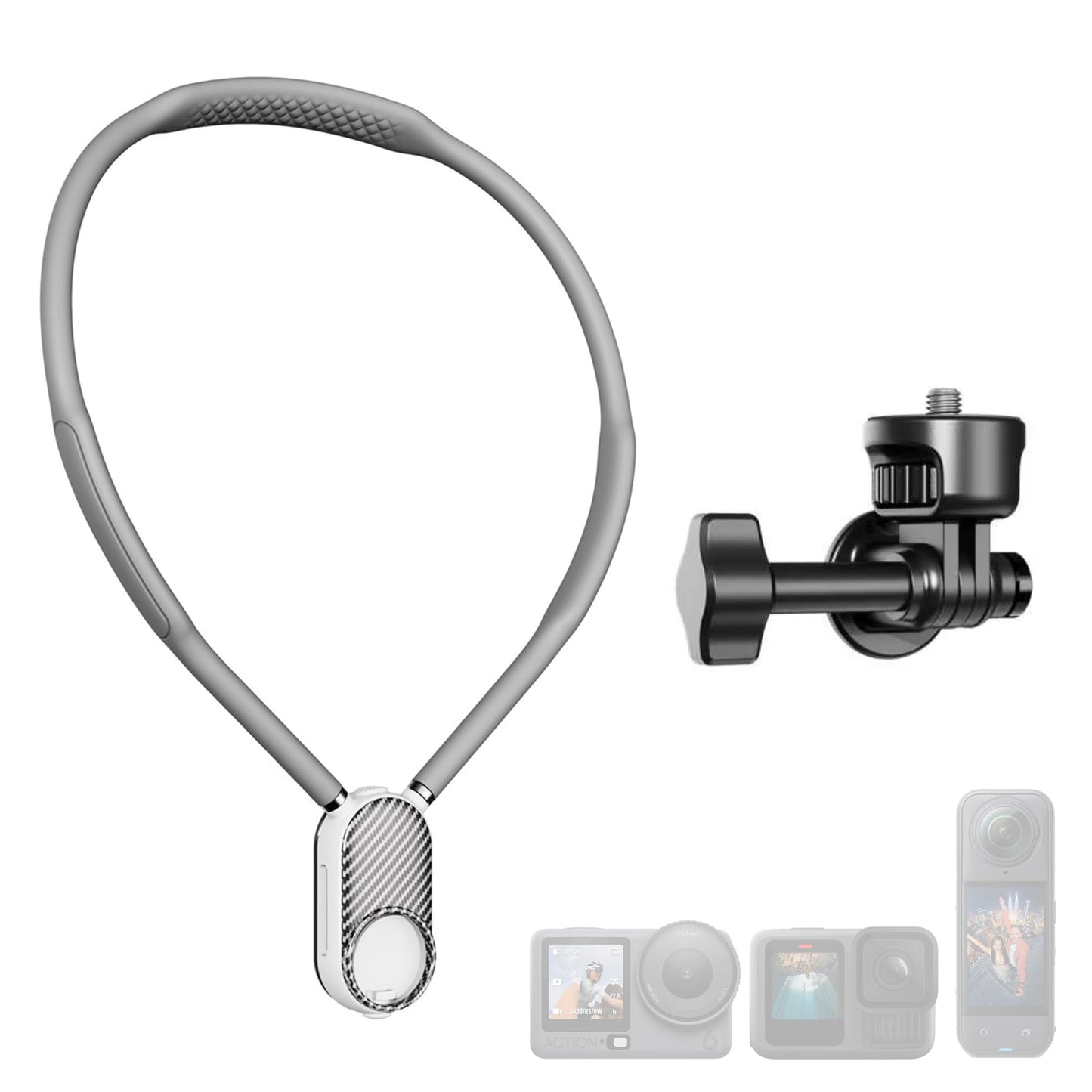 Neck Mount with Air Cushion for GoPro Hero 13/12/11/10/9, for Insta 360 X5/X4/Ace Pro 2, for DJI Nano Osmo 360/Action 6/5 Pro/4/3 Cameras Quick