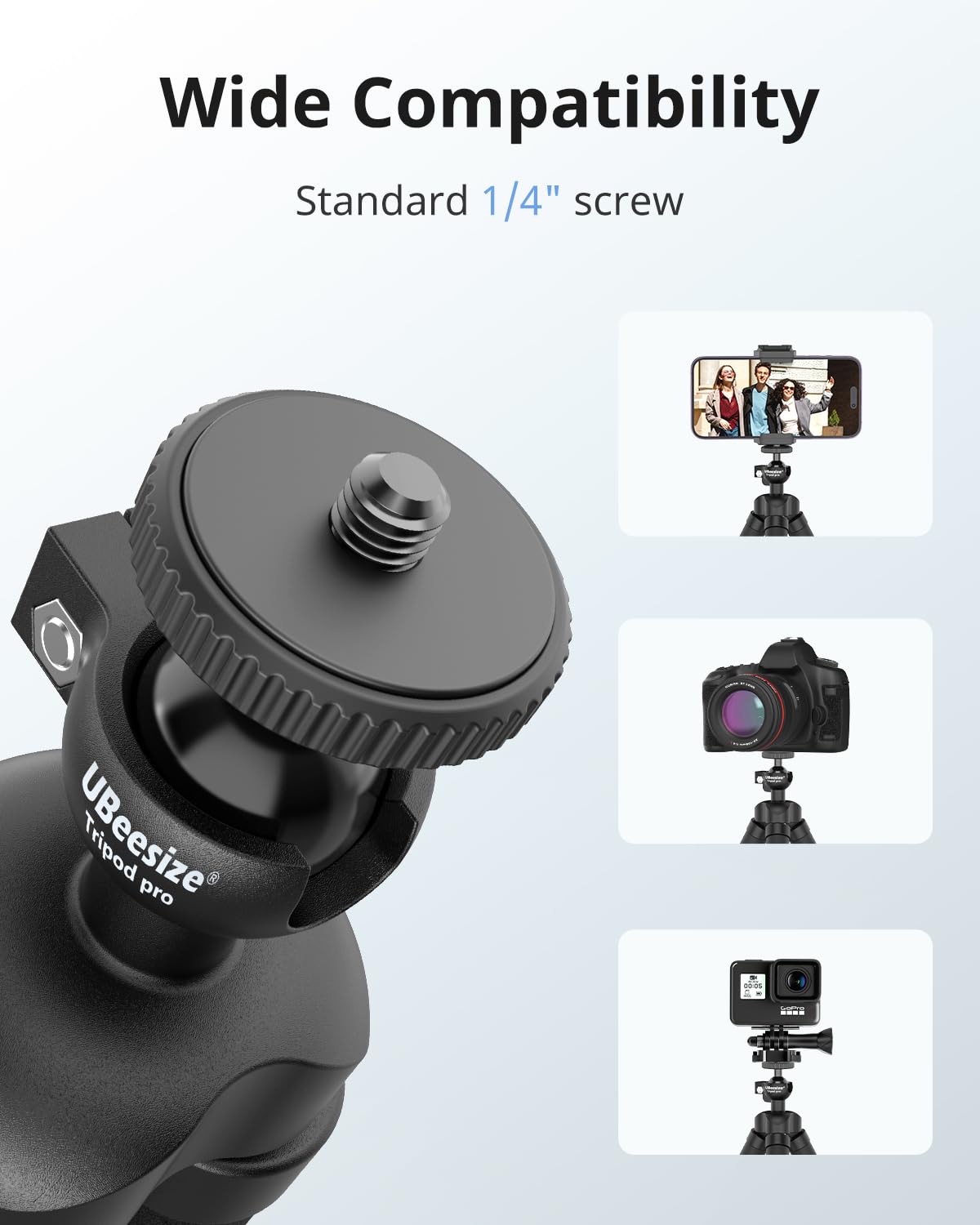 UBeesize Flexible Mini Phone Tripod, Portable and Adjustable Camera Stand Holder with Wireless Remote and Universal Clip, Compatible with Cellphones