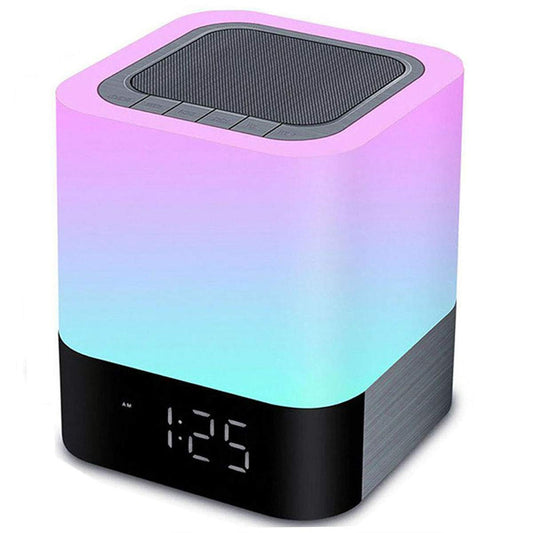 HoaBoly Night Lights Bluetooth Speaker, Alarm Clock Wireless Bluetooth Speakers,Touch Sensor Bedside Lamp,Color Changing Night Lights for Kids,MP3