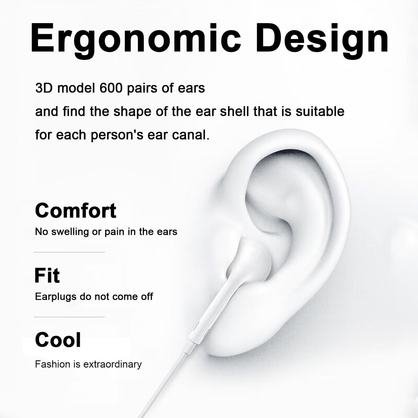 2 Pack for iPhone Headphones Wired Earbuds, in-Ear Headphones with Lighting Connector, Earphones Built in Microphone & Volume Control, Compatible