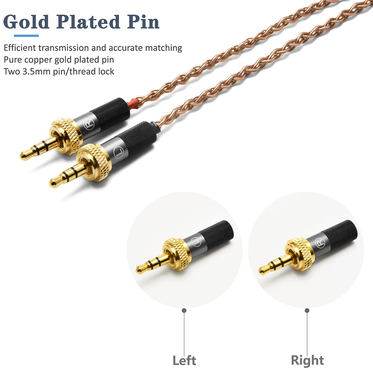 GUCraftsman 6N Single Crystal Copper Upgrade Headphone Cable 3.5mm/4.4mm/4Pin XLR Headphone Upgrade Cable for Sony MDR-Z7 MDR-Z7M2 MDR-Z1R (3.5mm…