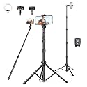 Nineigh 72" Tripod for iPhone, Phone & Camera Travel Tripod Stand with Remote, Compatible with Smartphone/Gopro