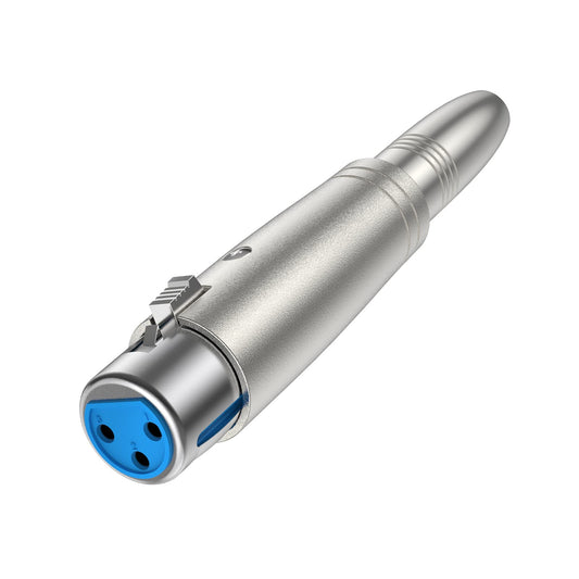 CableCreation XLR 3 Pin Female to 1/4" 6.35mm Female Socket Audio Adapter 1/4 Inch TRS to XLR, Silver