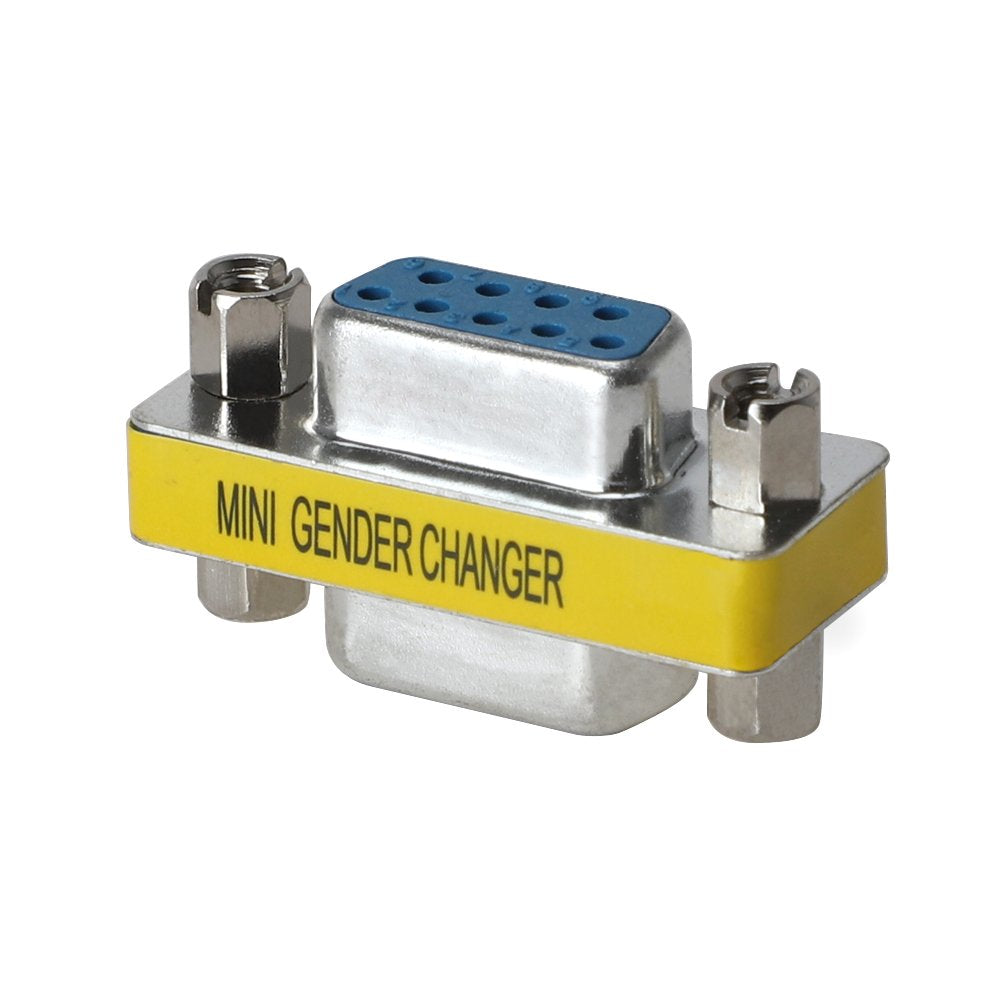 WOVTE DB9 Female to Female Mini Gender Changer Coupler Adapter Connector Pack of 2 (VGA/SVGA 9/9)