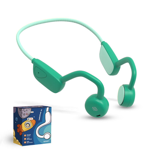 Kids Bluetooth Headphones, Air Conduction Open-Ear Headphones, Mic/Touch, 85dB Safe Volume & Parental Control, Clear Audio, 1.06oz, Rugged & Durable