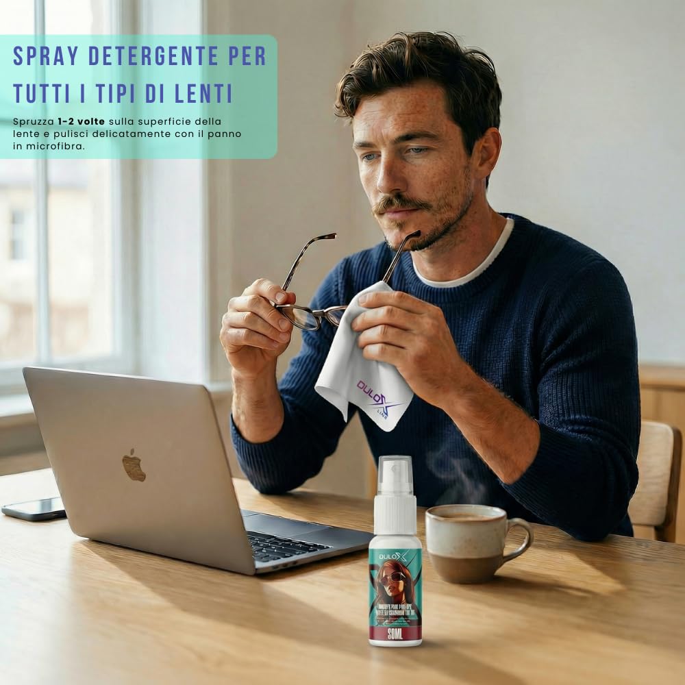 Lens Cleaning Kit - Travel Size Glasses Cleaner Spray 1 OZ (30ml) + Microfiber Cloth | Eyeglass Cleaner for Camera Lens, Phone, Laptop, Tablet