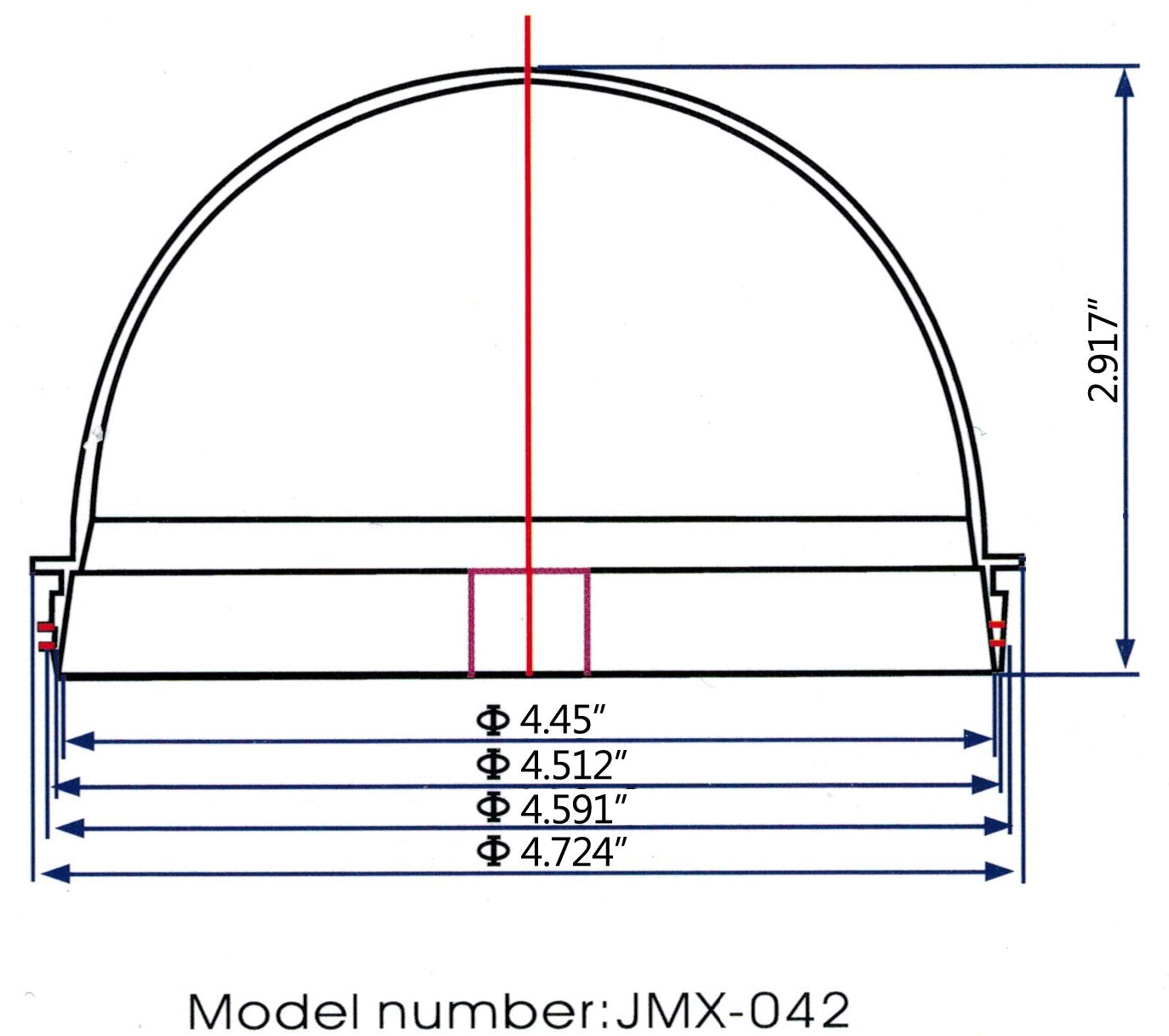 JMX Indoor/Outdoor Acrylic Camera Dome Cover Security Camera Housing (4.2 Inches, Transparent)