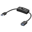 Cable Matters 5Gbps USB 3.0 Extension Cable with On Off Switch with Data 1 ft, Support Both Data and Power (USB 3.0 On Off Switch)