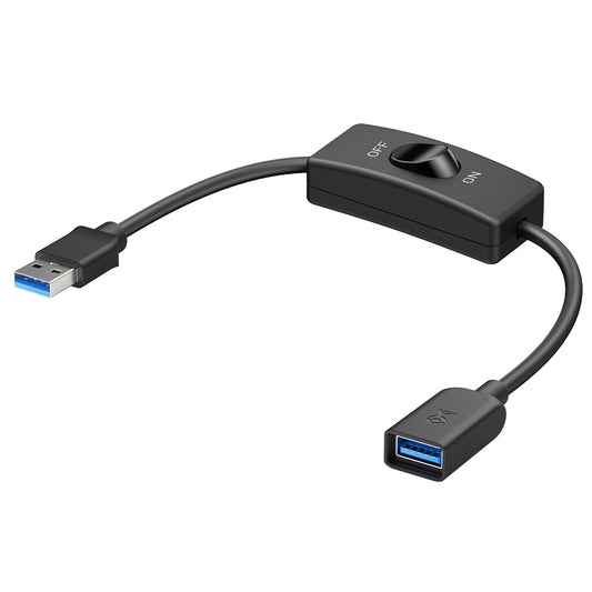 Cable Matters 5Gbps USB 3.0 Extension Cable with On Off Switch with Data 1 ft, Support Both Data and Power (USB 3.0 On Off Switch)