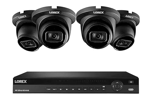 Lorex Technology Lorex NC4K3F-164BD 4K Surveillance System w/ N882A63B 3TB 4K 16 Channel NVR and 4 4K 8MP LNE9242B Audio Dome Cameras Featuring