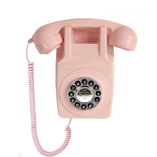 Vintage Wall Telephone, Corded Landline Wall Phone for Home, Retro Wall-Mounted Trimline Telephone, 1960s Single Line Old Fashioned Antique Analog