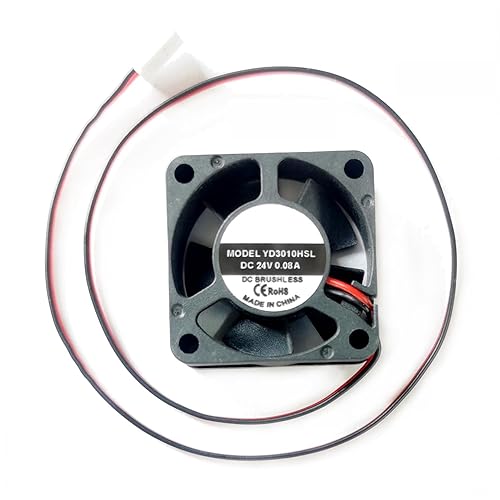 DAKKZA Cooling 30mm Case PC Fan for 30mm x 30mm x 10mm DC 24V 0.08A 3010 Brushless 2-Pin XH2.54 8100RPM