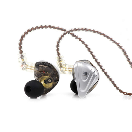 Linsoul KZ ZSX 5BA+1DD 6 Driver Hybrid in-Ear HiFi Earphones with Zinc Alloy Faceplate, Recessed 2 Pin Detachable Cable for Audiophile Musician