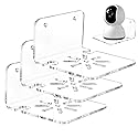 3PCS Acrylic Transparent Floating Wall Bracket, Suitable for Safety Cameras, Speakers, Baby Monitors, Dual-use for Drilling and pasting, with Cable