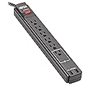 Tripp Lite Surge Protector Power Strip with USB, 6-Outlet & 2 USB Ports, Wall & Desk Mount, 10ft Braided Cord - 990 Joules, 1875 Watts Dollar 25,000