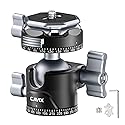 CAVIX 360° Rotating Panoramic Ball Head, Tripod Head Mount 1/4" & 3/8" with Arca Quick Release Plate, for DSLR Camera,Tripod,Monopod,Slider,Camcorder