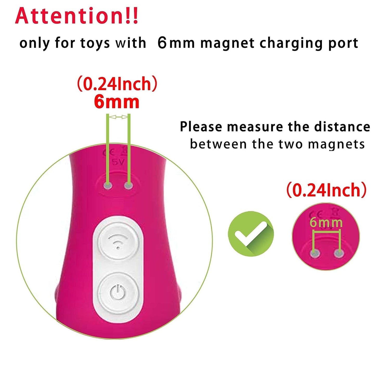 Bicmice Magnetic USB DC Charger Cable Replacement Charging Cord-(6mm/0.24inch)