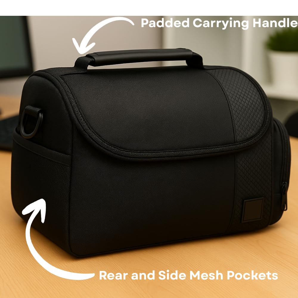 eCostConnection Deluxe Large Digital Camera/Video Padded Carrying Bag/Case for Nikon, Sony, Pentax, Olympus Panasonic, Samsung, and Canon DSLR Cameras
