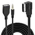 MENURSY MDI MMI AUX USB Charging Adapter Cable with 3.5mm Music Interface Compatible MB S, SL, CLS, CL, C, SLK, E, ML, GLK, R Class with Comand APS