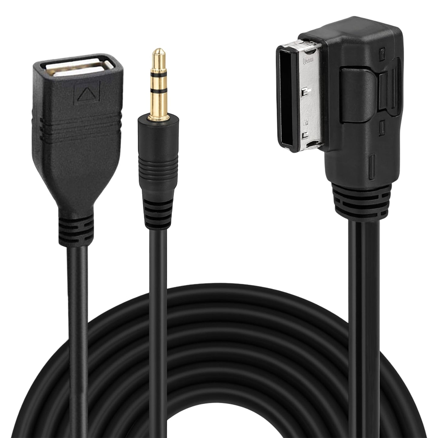 MENURSY MDI MMI AUX USB Charging Adapter Cable with 3.5mm Music Interface Compatible MB S, SL, CLS, CL, C, SLK, E, ML, GLK, R Class with Comand APS