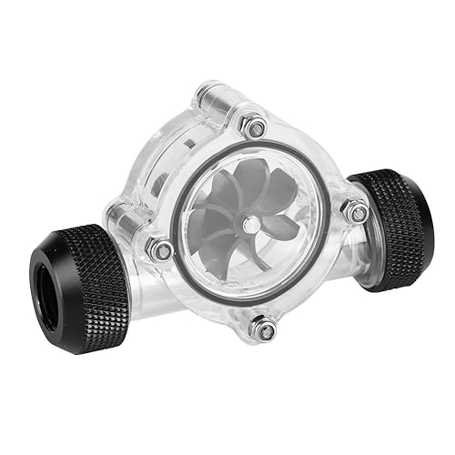 V BESTLIFE Cooling Flow Indicator, G1/4" Thread Port Female to Female Flow Meter Indicator for PC Water Cooling 8 Impellers (Black)