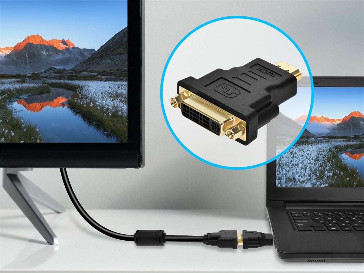 Monoprice HDMI Male to DVI-D Single Link Female Adapter - for Use with Computer's Video Card, DVD Player, Blu-ray Disc Player, Gold Plated Connectors