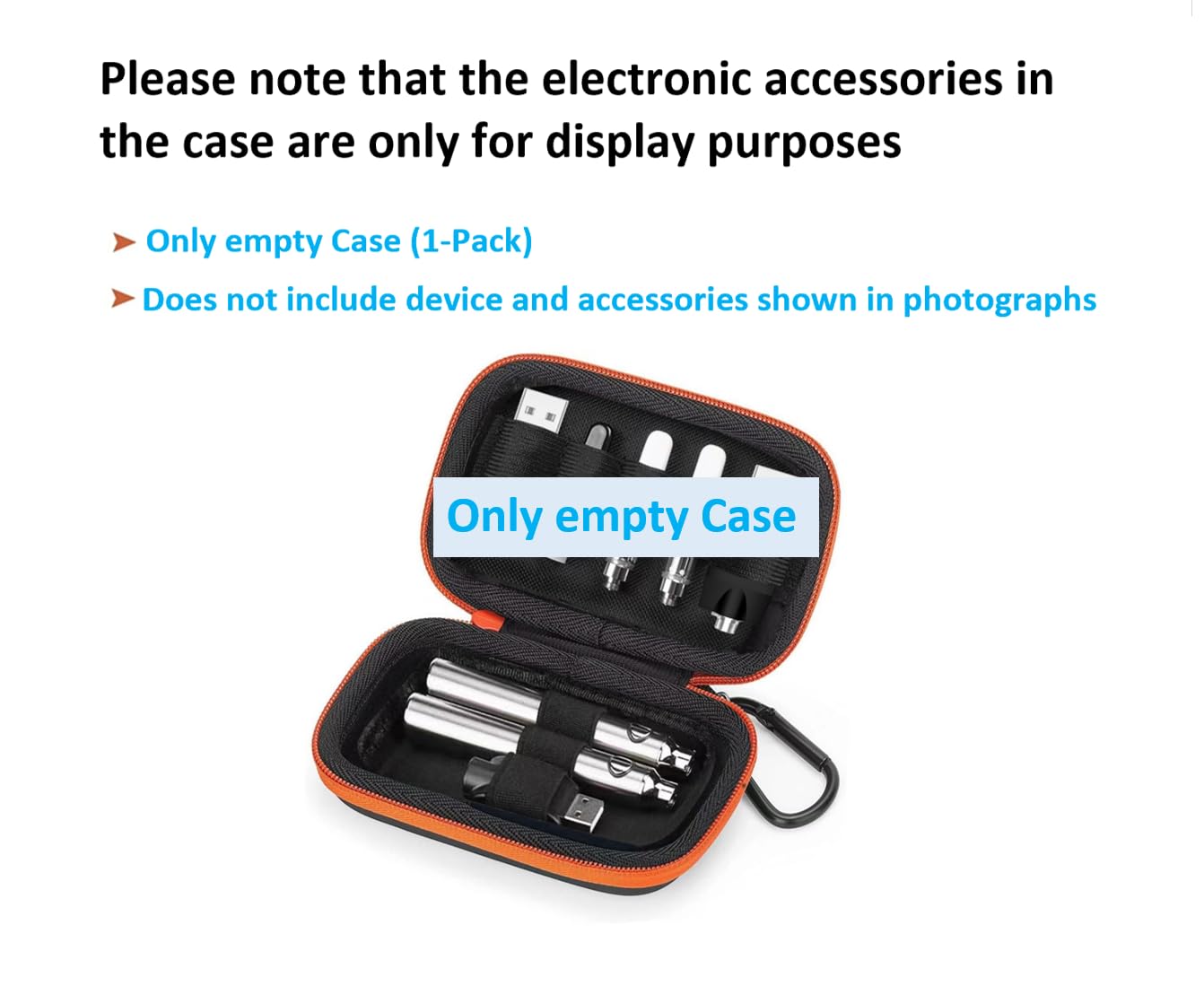BUISAMG (Only Case) 510 thread charger Storage Case, Carrying Battery Bag Pen case Small Travel case, Organizer Pouch with Carabiner, for styl USB