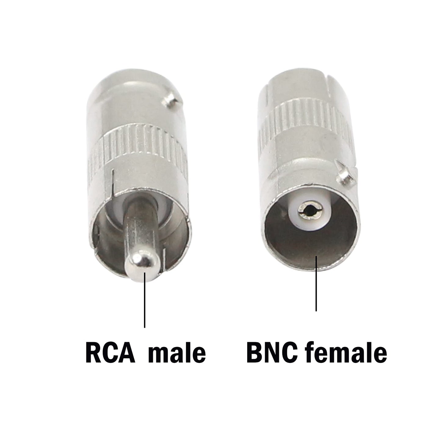 PNGKNYOCN BNC to RCA Plug,BNC Female Jack to RCA Male Plug Adapter Straight Connector,for CCTV Security Camera(5-Pack)