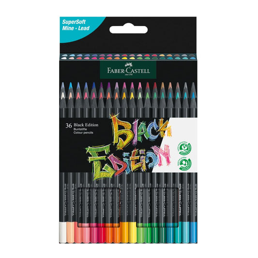 Faber-Castell Black Edition Colored Pencils, 36 Count, Neon & Pastel
