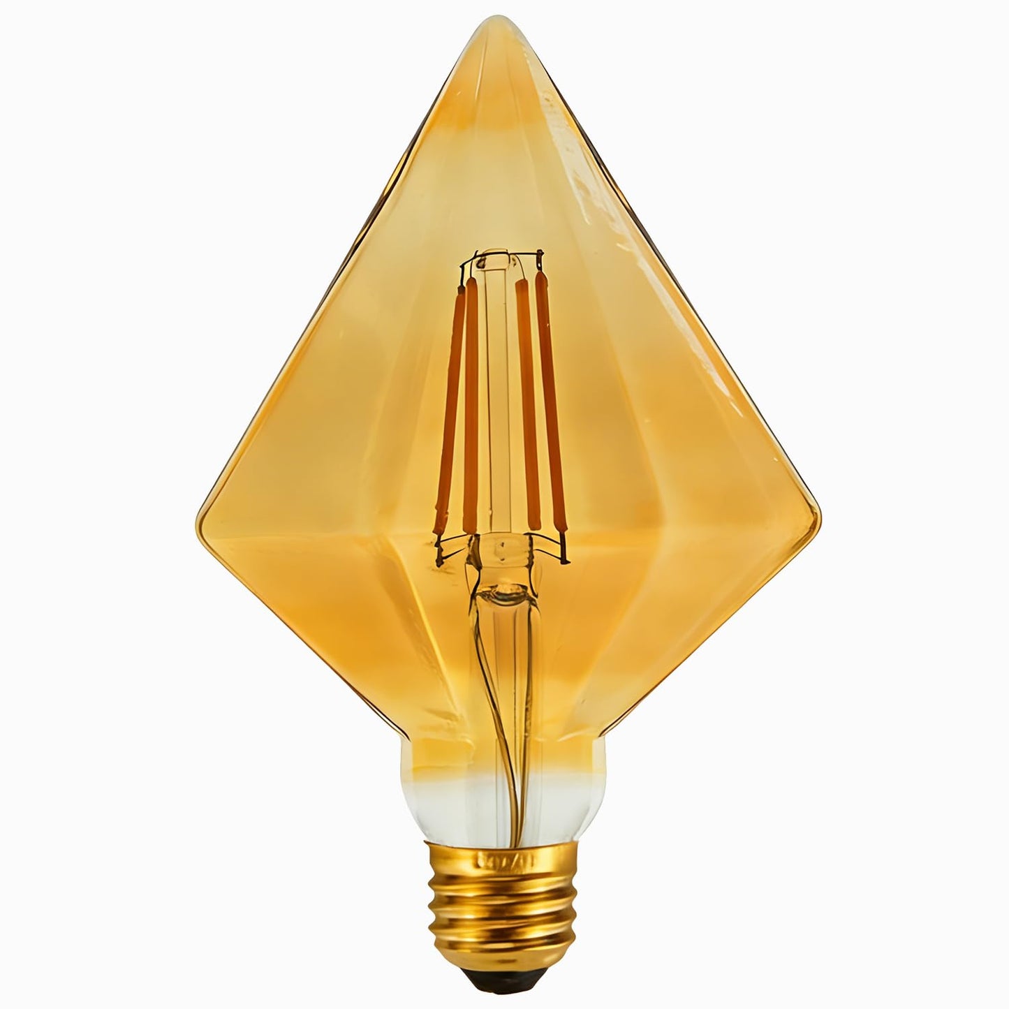 BollyLite Vintage LED Edison Bulb, 110mm Amber Glass Cone Shape, 4W (40W Incandescent Equivalent), 110-130V, E26 Base, 2500K Warm Yellow Light, 400LM