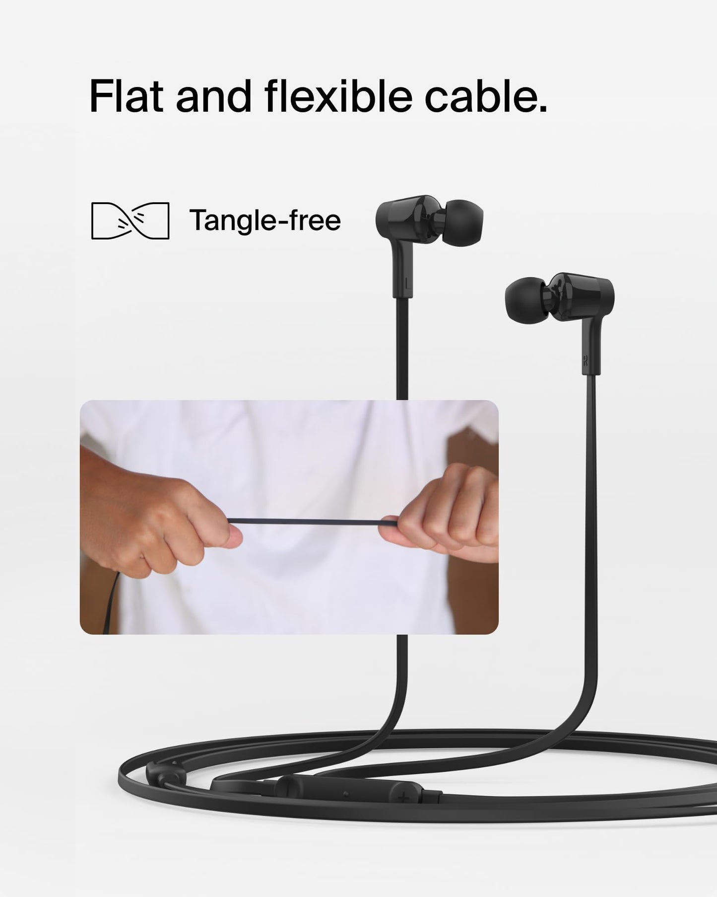Belkin USB-C Wired Earbuds, Adjustable Volume Limiter, IPX5