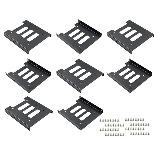 PHITUODA 8Pcs 2.5" to 3.5" SSD HDD Hard Disk Drive Bays Holder Metal Mounting Bracket Adapter with Screws for PC