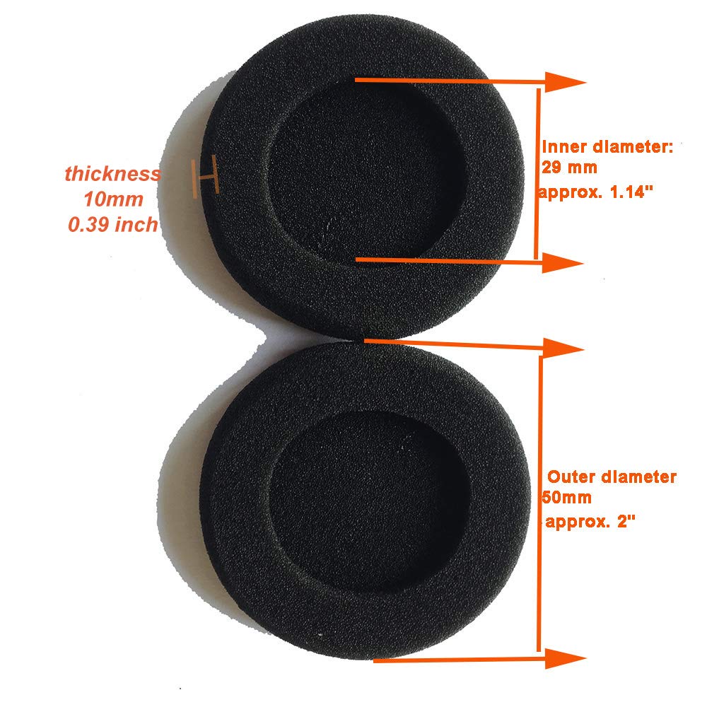 6pcs 2inch Earphone Sponge Foam Pads Cushions for Koss Porta Pro PP PX100 for Sony Sennheisers Philips Panasonic RP-HT21 AKG Headphones 50mm Foam Ear