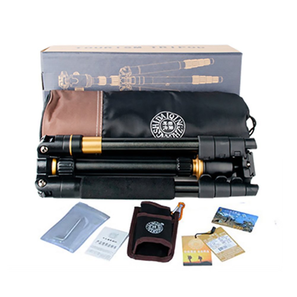 QZSD Q-555 Portable Magnesium Aluminium Tripod Monopod with Ball Head and Pocket for DSLR Camera and Camcorder