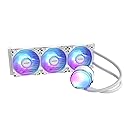 TCOMAS LE100 360mm AIO Liquid CPU Cooler - ARGB Full-Cover Lighting, FOC 3-Phase Pump, 2500RPM PWM Fans, 81.8CFM Airflow, 3.2mmAq Pressure - Intel