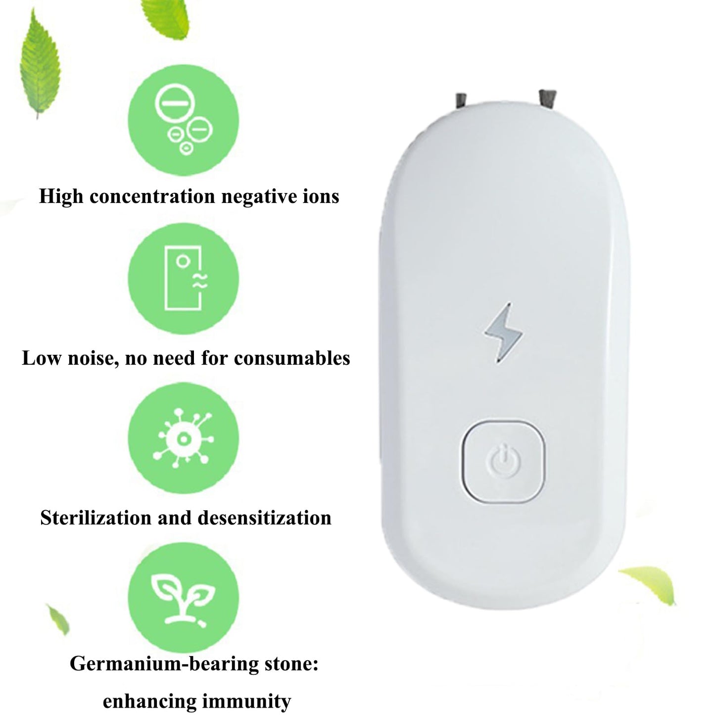 HAIEGACR Series 8 Plus Advanced Rechargeable and Portable Air Negative Ion Generator | Personal Air Purifier,Proven Performance, 1200 Million Ions