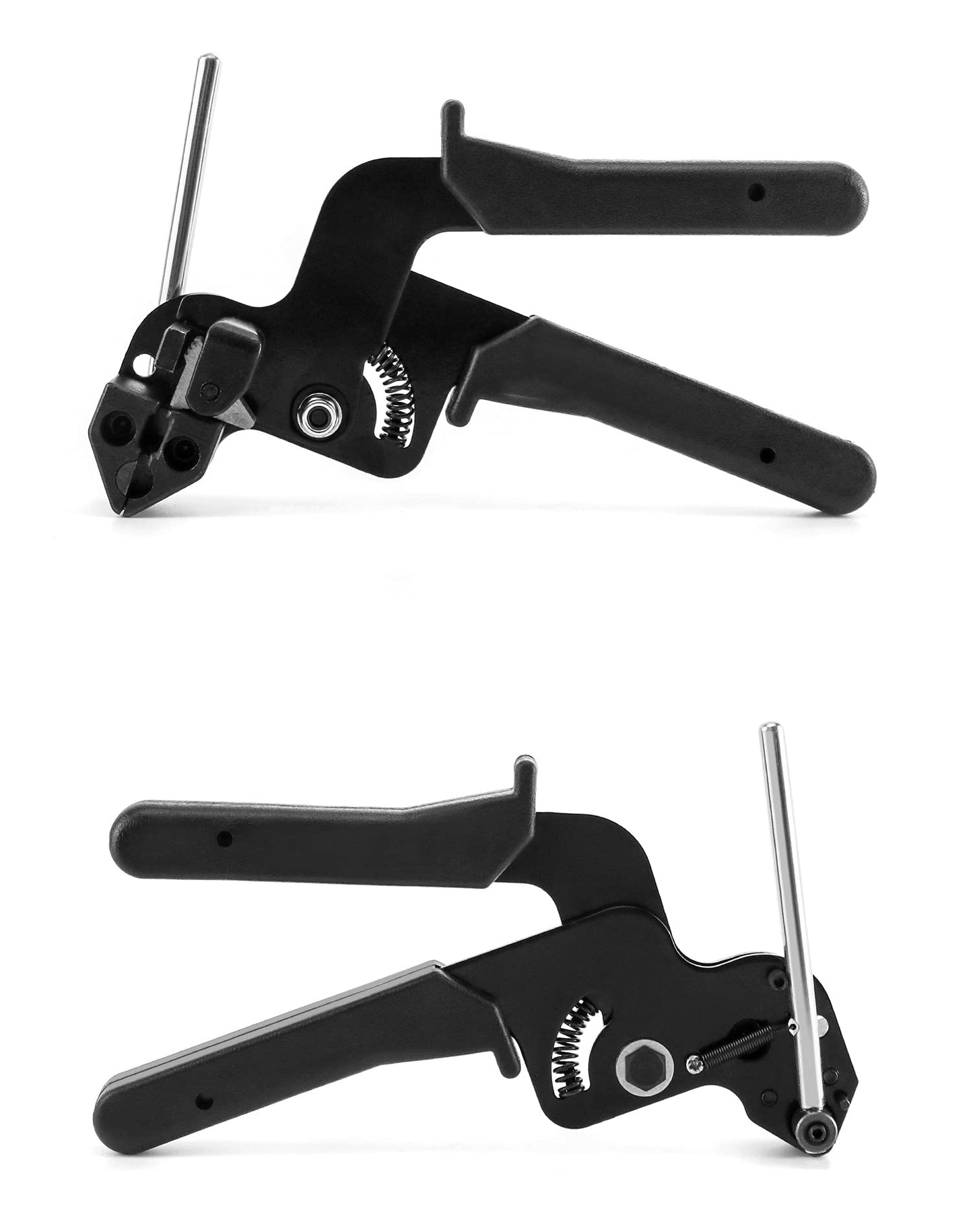 QWORK Cable Tie Gun, Stainless Steel Zip Tie Tightener Wrap Tool, Self-locking Metal Zip Ties Tool, Cable Tie Fasten and Cut for Nylon Plastic Steel